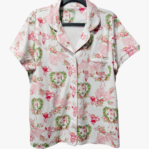 Roller Rabbit x LoveShackFancy Merry Monkey Beaux Polo Pajamas Set XL RARE NWT - Picture 5 of 10